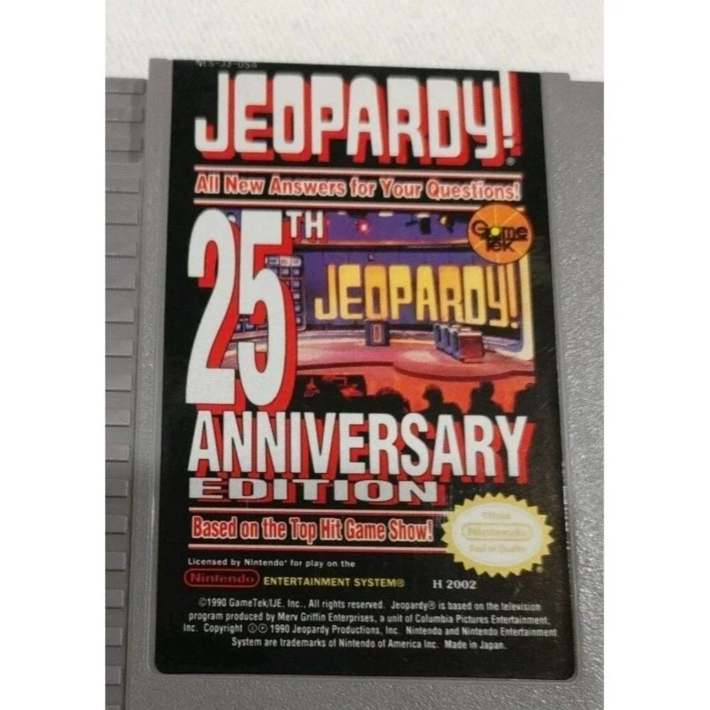 2 Game Lot - UNTESTED. Wheel Of Fortune,Jeopardy 25th Anniversary(Nintendo NES)